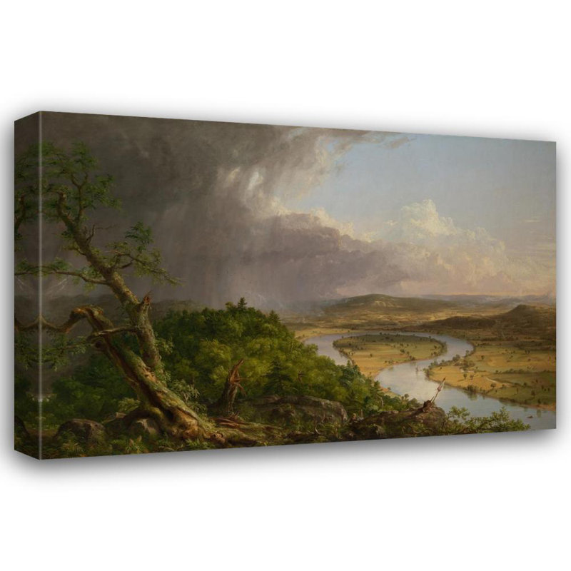 «View from Mount Holyoke, Northampton, Massachusetts, après un orage - L'oxbow» par Thomas Cole - Art mural sur toile tendue