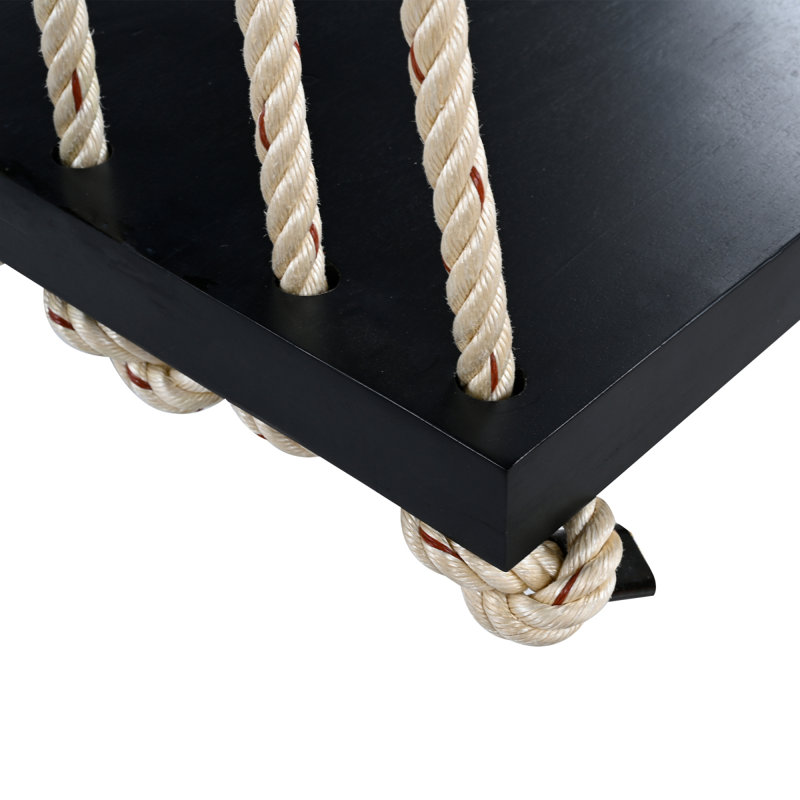 Balancelle en bois avec coussin et coussins pour la véranda, Noir