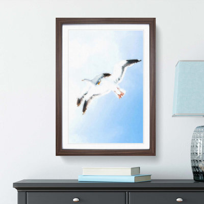 Seagulls in Flight in Abstract - Picture Frame Graphic Art Print
