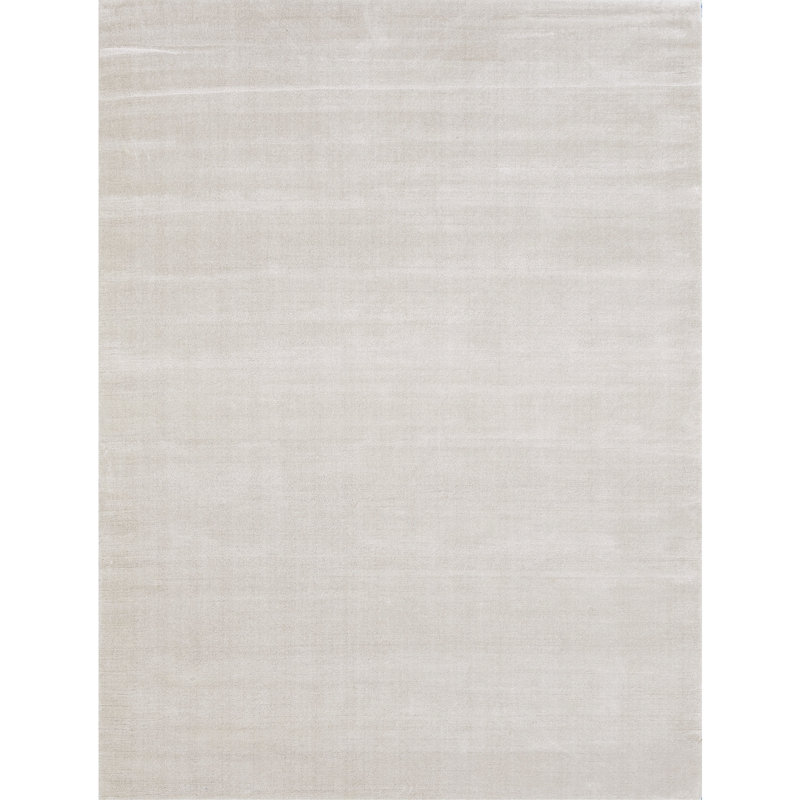 Tapis rectangulaire noué à la main gris, Nylon, Rectangle de 10 pi x 14 pi
