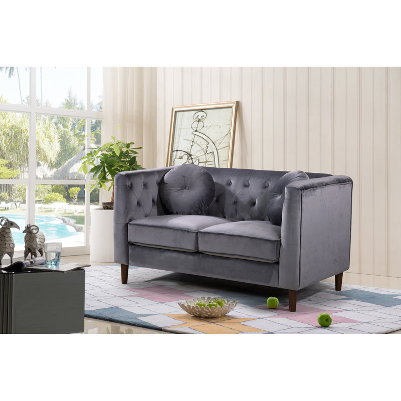 Ensemble de salon 2 pièces Kitts Classic Chesterfield, gris
