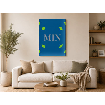 Minnesota Womens Basketball City Colors Luxury Diamond Monogram — Green Blue Silver — Canvas Wall Art