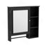 Armoire de rangement murale pour salle de bain, armoires à pharmacie avec grande porte miroir, tablettes réglables et trois niveaux de rangement ouverts (meuble-lavabo non inclus)-1801698484