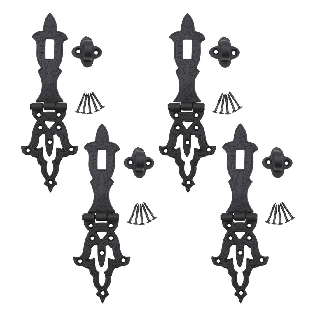 Decorative Safety Hasp Lock Iron Bolt (Set of 4) The Renovators Supply Inc.