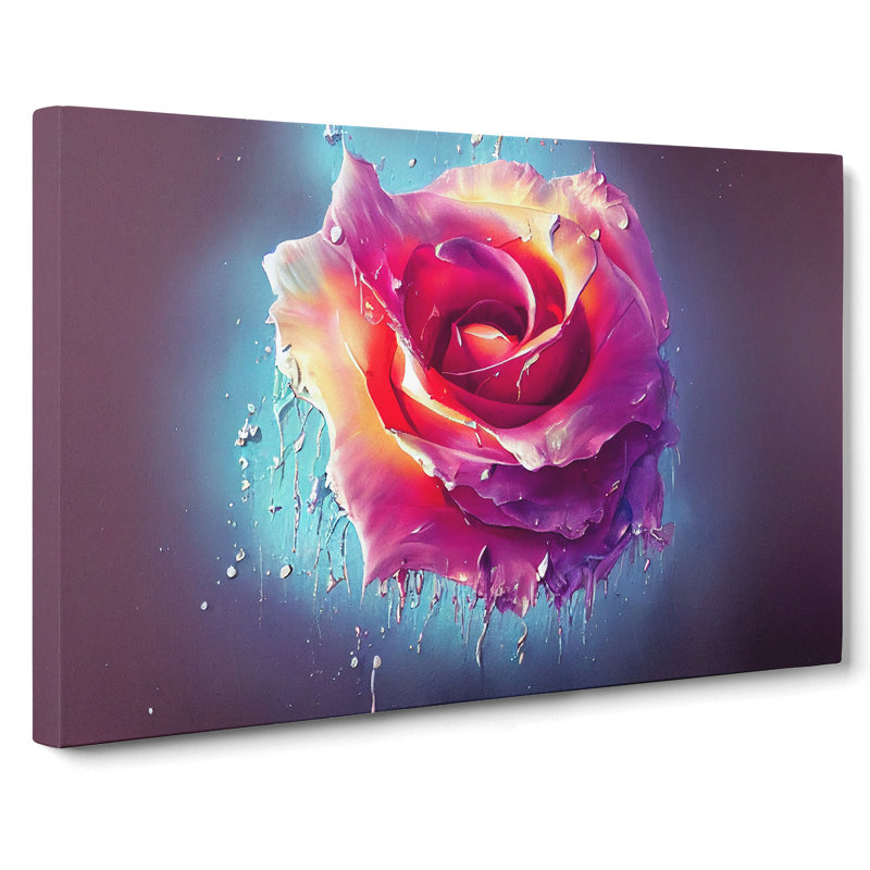 Painted Rose Flower Vol.2 - Wrapped Canvas, 50cm H x 76cm W x 3cm D