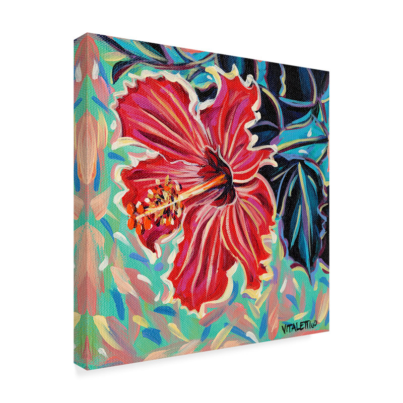 « hawaii beauté ii », peinture sur toile tendue, H 24 po x l 24 po x P 2 po