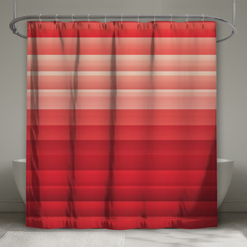 Rideau de douche à rayures - Décoration de salle de bain abstraite moderne, L 70 po x H 84 po