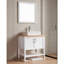Meuble-lavabo 32 po avec lavabo, meuble-lavabo simple avec portes et tablette ouverte, petit meuble-lavabo en bois massif avec lavabo, blanc + naturel