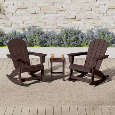 Chaise Adirondack à bascule en plastique avec table Laguna