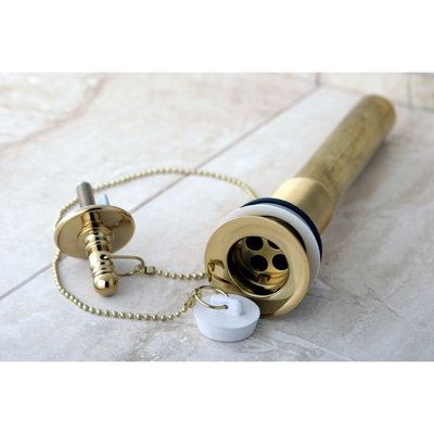 Kingston Brass Vintage Brass Chain and Plug Bathroom Sink Drain with Overflow, 20 Gauge