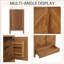 Meuble-lavabo autoportant de style ferme moderne de 76 cm (30 po), joli meuble-lavabo en bois brun avec beaucoup de rangement et lavabo en céramique blanche.
