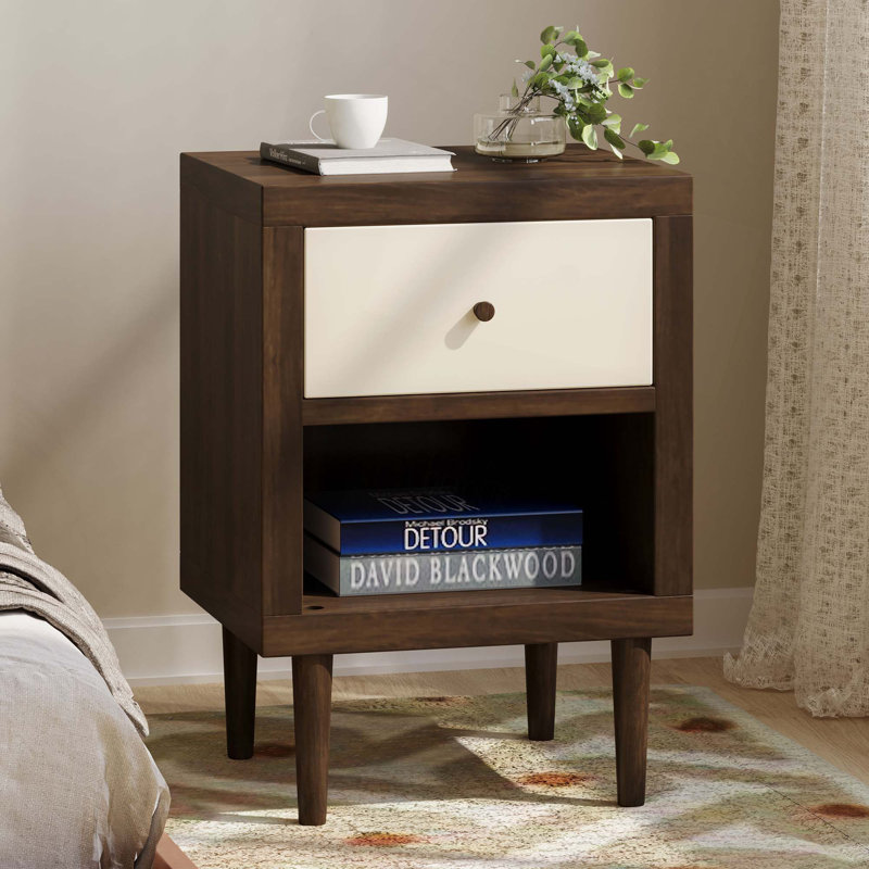 Table de chevet Laila, Blanc, 1