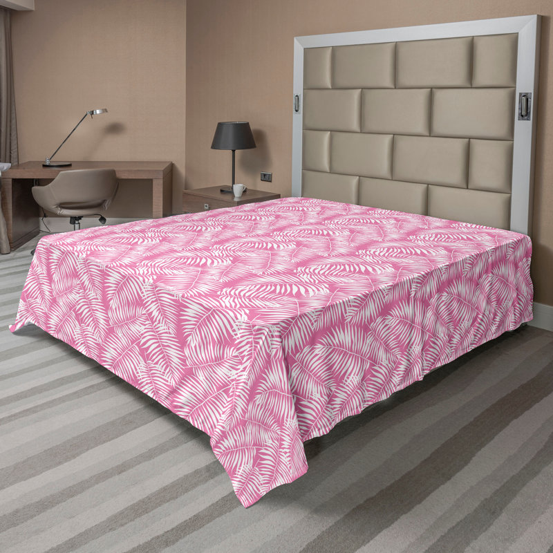 King Black and White Botanical Print Polyester Flat Sheet