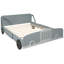 Lit plateforme gris en forme de voiture avec roues robustes - Option de chambre à coucher confortable pleine grandeur et pratique-975611934-975611928