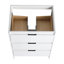 Armoire de salle de bain autoportante 24 po avec lavabo en résine, 3 tiroirs à fermeture en douceur, blanc brillant (emballage KD)