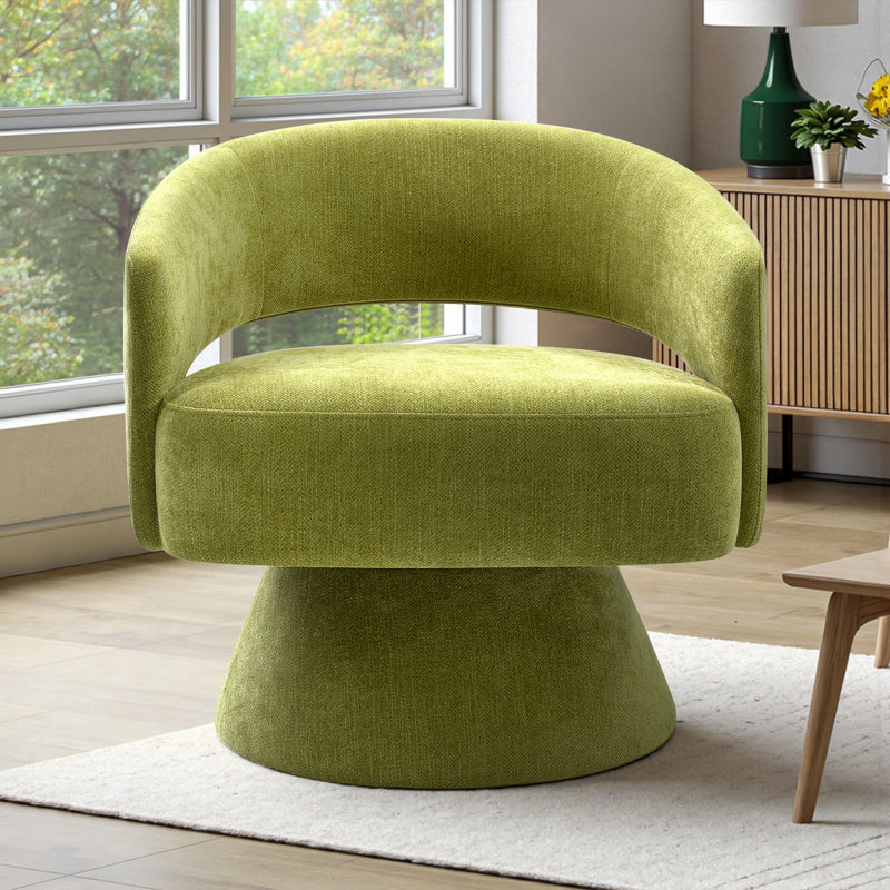 Upholstered Swivel Armchair, Green
