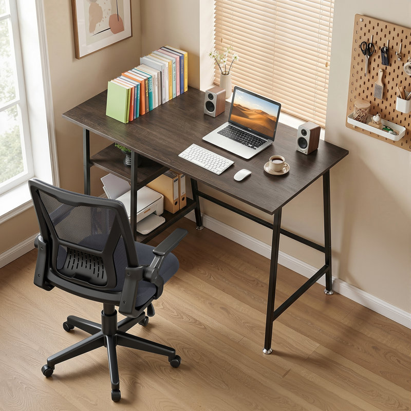 Home Office Desk Set With 1 Office Chair, Modern Desk Computer Desk With Storage Shelves, Writing Table With Chair For Home Office