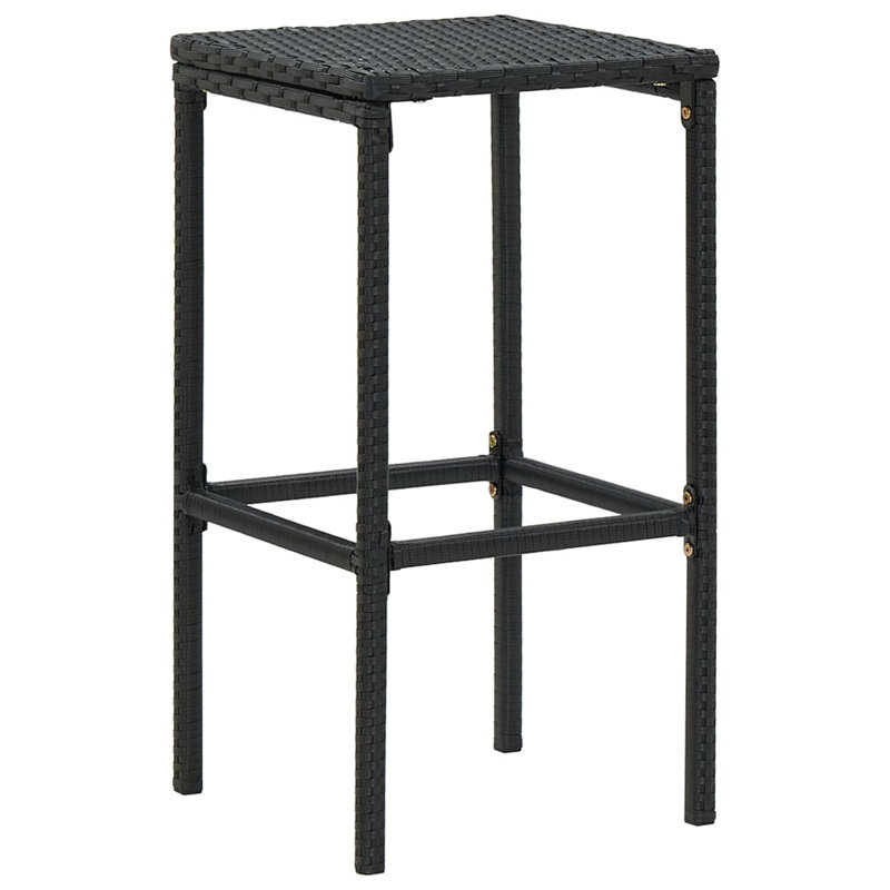 Patio Bar Set Bar Table and Stools Patio Furniture Set with Cushions, 41.34" H x 59.06" L x 27.56" W, Black, White