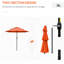Parasol de patio orange 9 pi. 3 avec des caractéristiques pratiques. Ouverture de la manivelle et réglage de l'inclinaison. Convient à une terrasse, une cour ou une pelouse. 3 ventilés. Matériaux. 13,3 lb 7,85 po Hauteur du produit Grand parasol d'extérieur