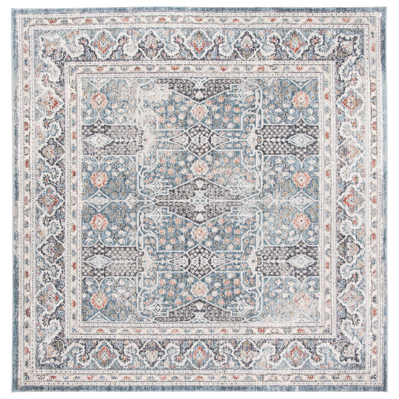 Avelien John Oriental Gray Area Rug, Square 6'7"