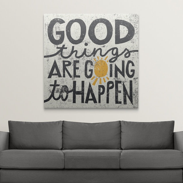 William «Good Things are Going to Happen» par Michael Mullan - reproduction, H 8 po x l 8 po x P 1,5 po, Toile