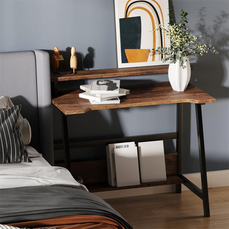 Solid Wood Iron Computer Desk