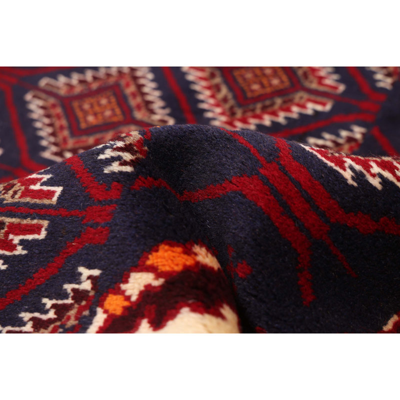 Tapis bleu marine Teimani 3 pi 6 po x 6 pi 0 po