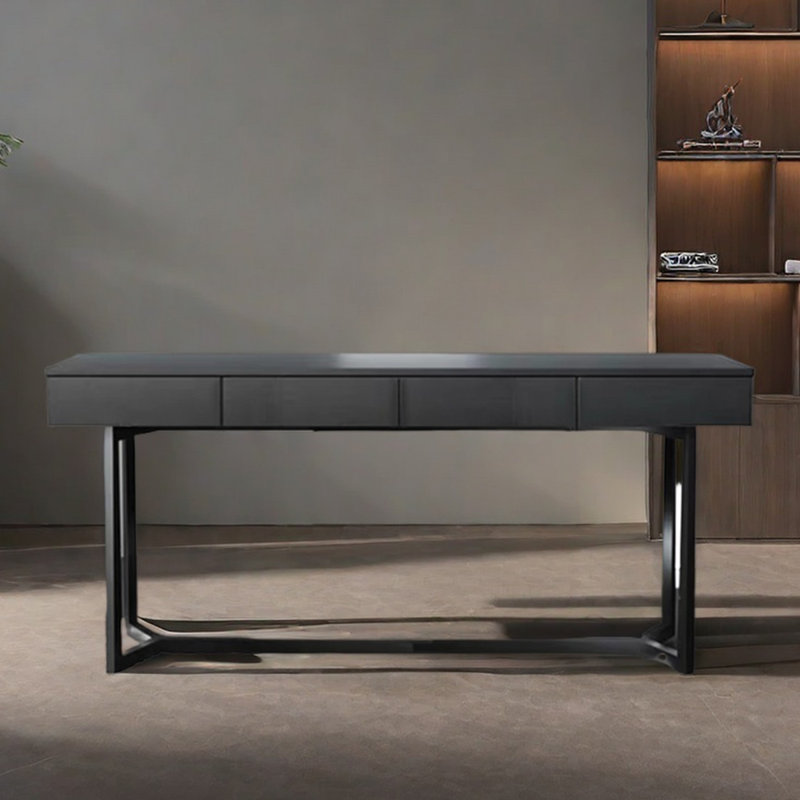 Simple desk for writing at home in black color, 30.71" H x 62.99" W x 23.62" D