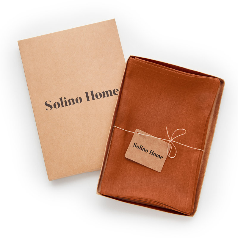 100% Pure Linen Dinner Napkins - Fete, Cinnamon