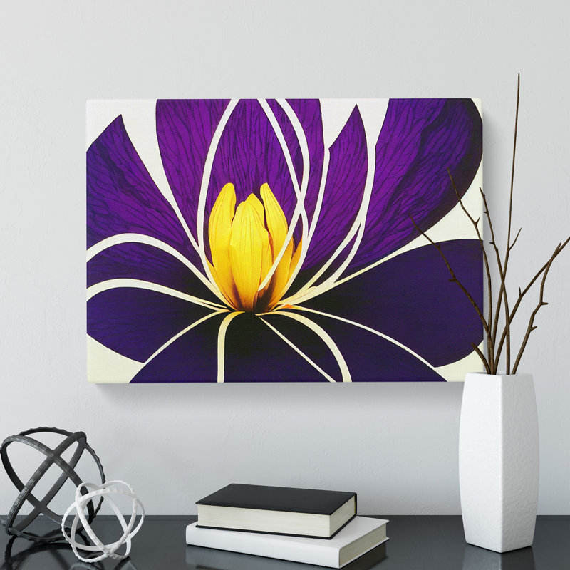 Uplifting Abstract Flower - Wrapped Canvas, 50cm H x 76cm W x 3cm D