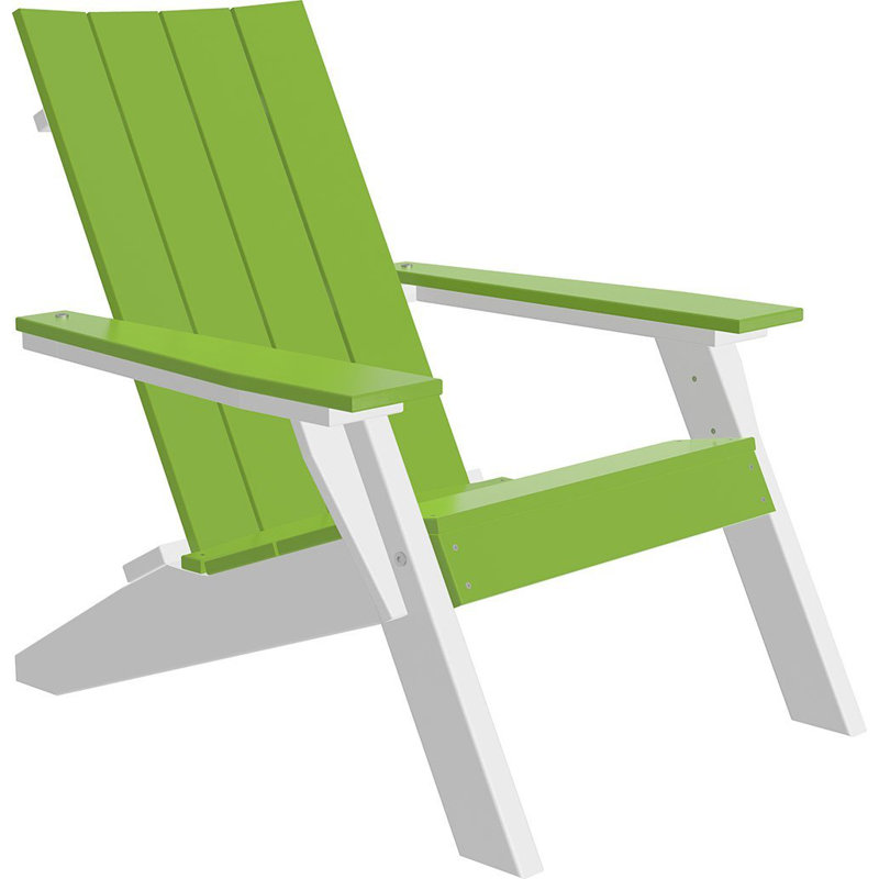 Chaise adirondack pliante en plastique Giraud, Vert citron / blanc