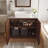 36" Vintage Brown Walnut Bathroom Vanity Base with Stone Countertop, Ceramic Sink, Included Drain & Adjustable Shelf-130531277-130531278-130531276