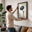 Carnation in Ink Japandi - Framed Print-1929146380-1929146369