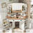 48" Corner Vanity with 3-Sided LED Mirror and Built-in Charging Station-618564950