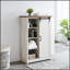 Commode à 5 tiroirs avec porte de grange coulissante, style campagnard rustique pour un rangement polyvalent et une esthétique moderne-1357718826