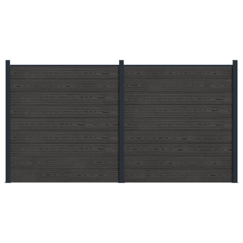 Fencing Kits Fencing with 2 Panel(s) Included, 186cm H x 353cm W, Black