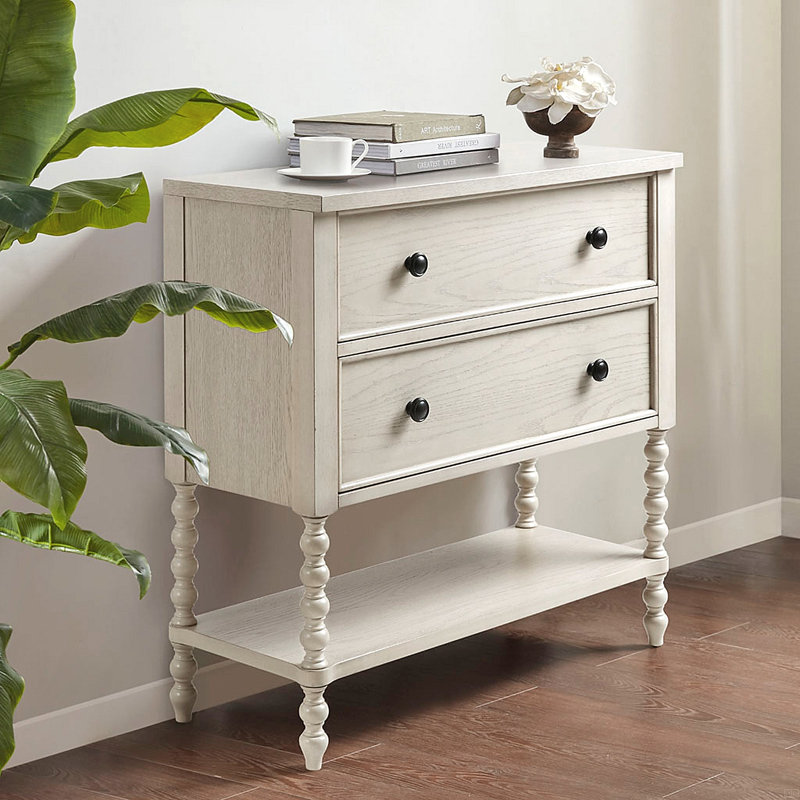 Commode d'appoint 2 tiroirs, Blanc