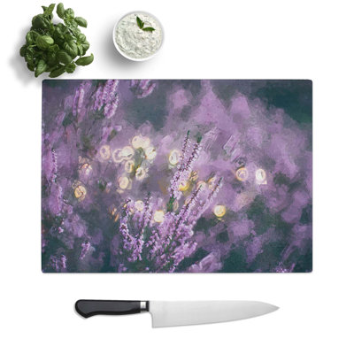 Tempered Glass Lavender Chopping Board