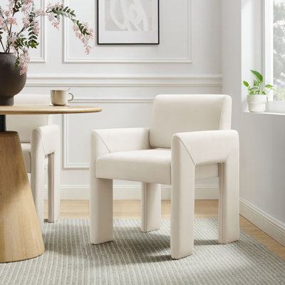 Fauteuil de salle à manger Daven en velours résistant aux taches Davab