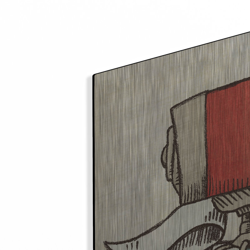 Art mural en métal luxueux «Retro Bakery Blue 2» par Mary Urban, H 36 po x l 36 po