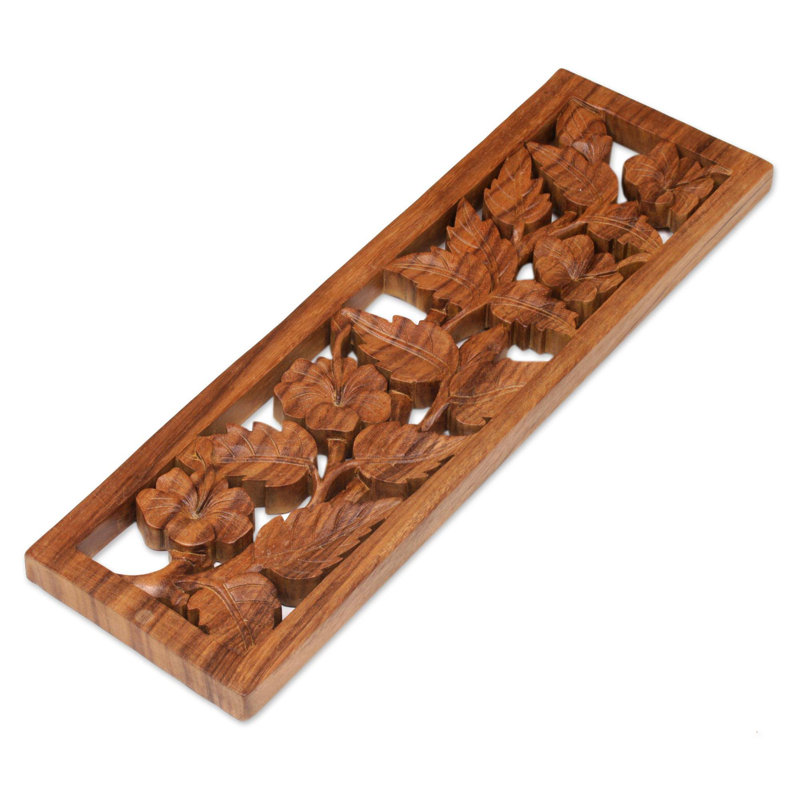 Panneau de suspension en bois pour jardin fleur à chaussures