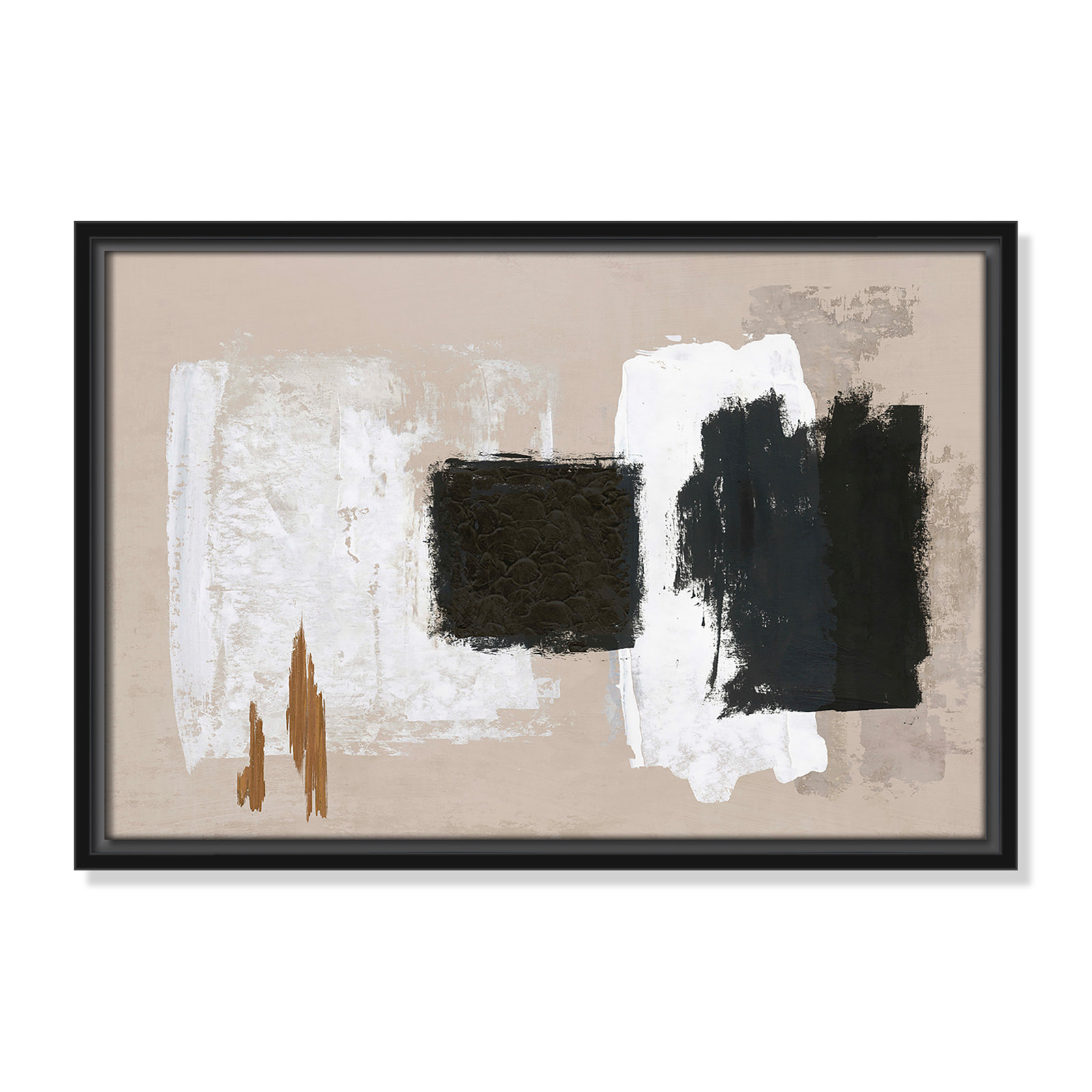 Imone "Golden Slate" Painting, 13.5" H x 19.5" W, Black