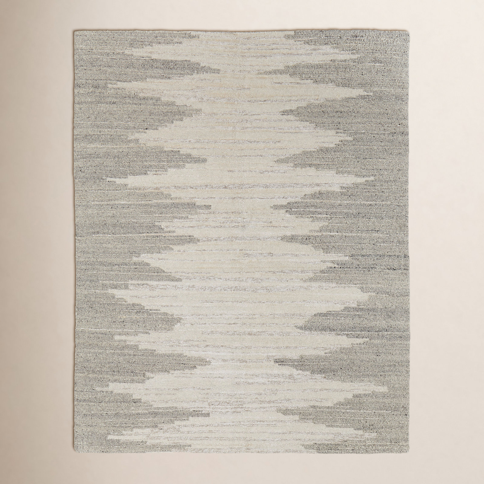 Hand-Woven Abstract Wool Rug, Rectangle 7'9" x 9'9"