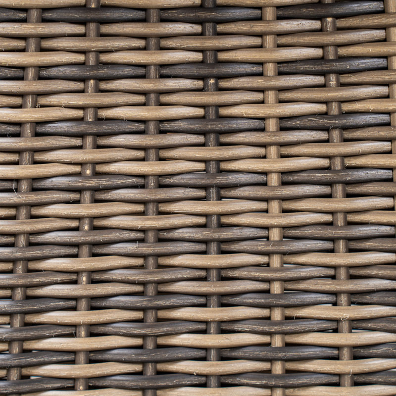 Banc d'extérieur en bois d'acacia (ensemble de 2), finition teck + osier gris, Gris