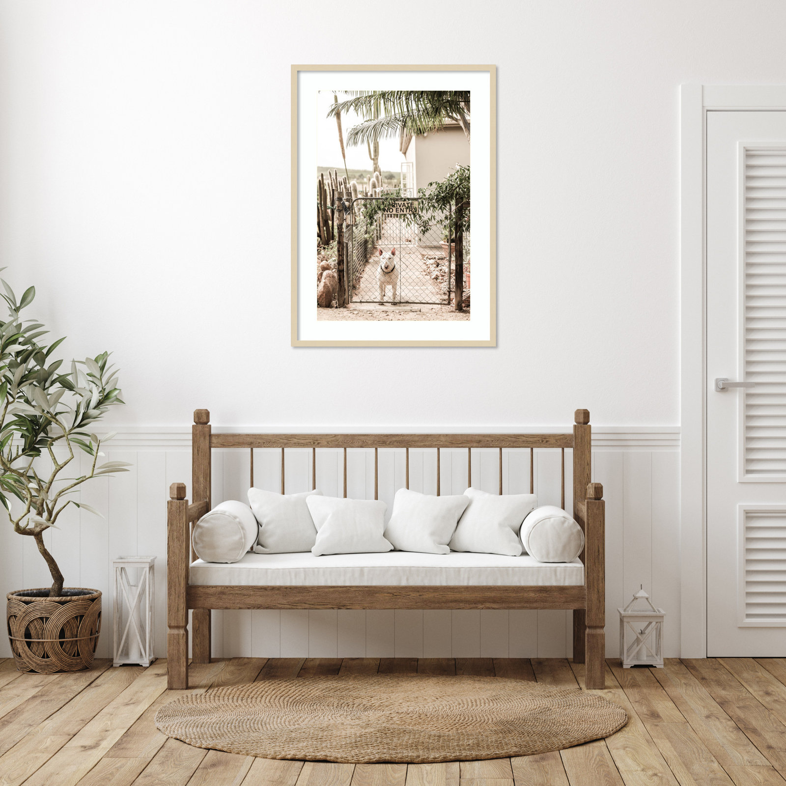 No Entry by Shot by Clint Wood Framed Wall Art Print, Brown, 41" H x 30" W