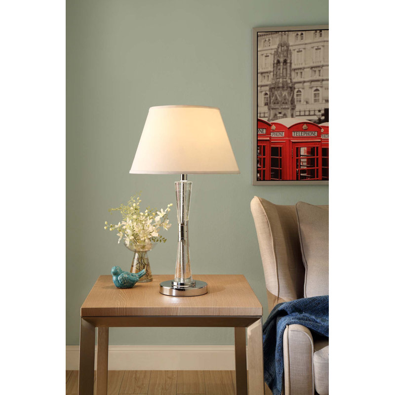 Lampe de table moderne en verre à finition chromée 1pc