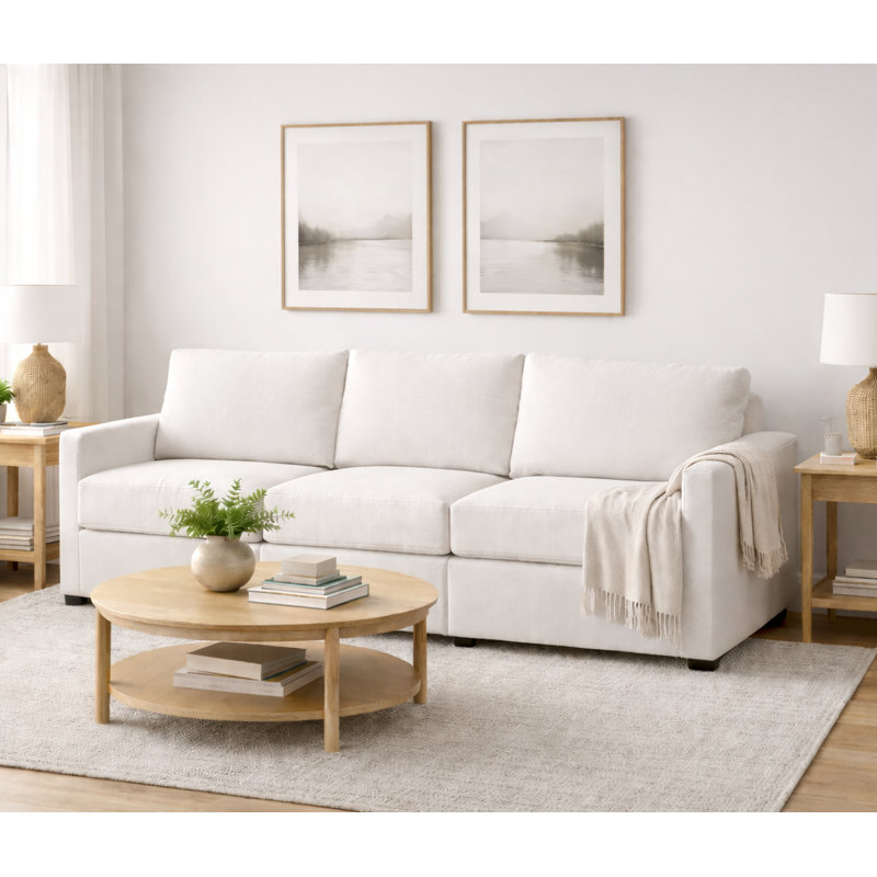 Damari 3-Piece 90" Modular Sofa, Monique Twine Textured Chenille