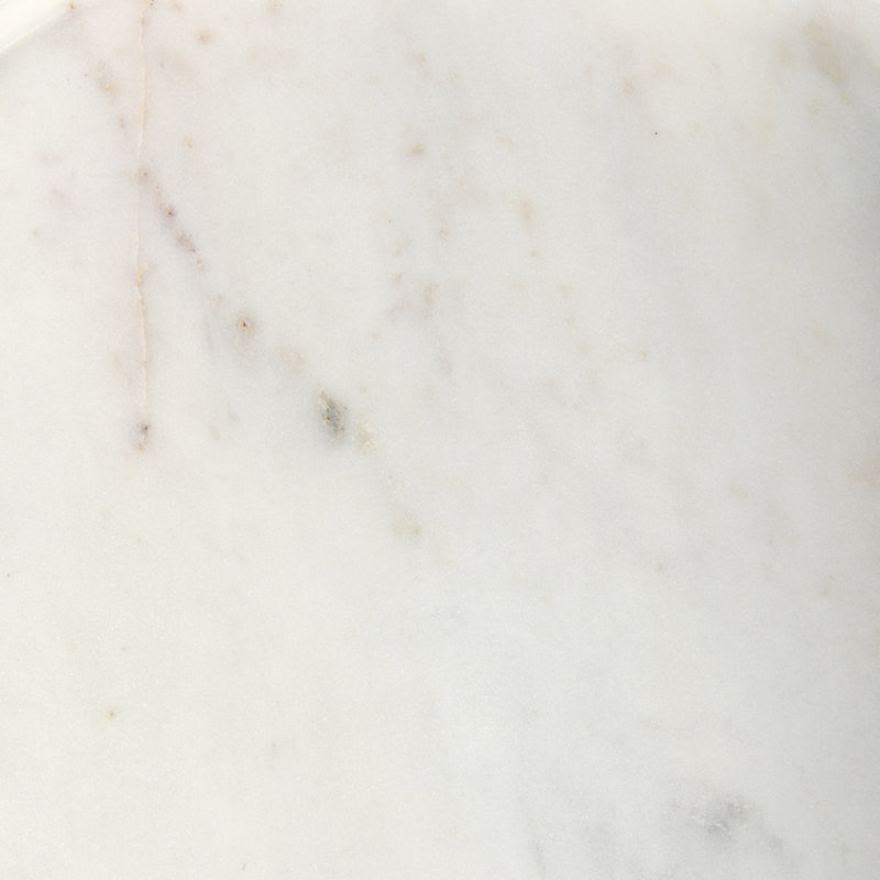 Fishponds Marble Tray Top End Table, White, Gold