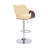 Afshar Swivel Adjustable Height Bar Stool with Pedestal Base in Faux Leather, Wood and Iron-1965229359-1941309130