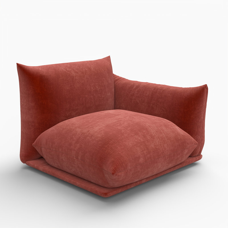 Chaise rembourrée en tissu de chenille Minarik, Rouge
